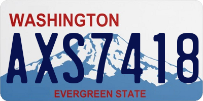 WA license plate AXS7418
