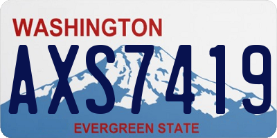 WA license plate AXS7419