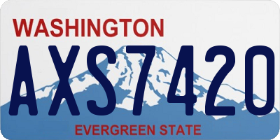 WA license plate AXS7420