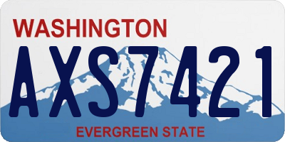 WA license plate AXS7421