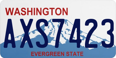 WA license plate AXS7423