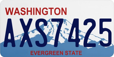 WA license plate AXS7425