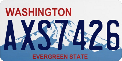 WA license plate AXS7426
