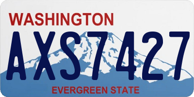 WA license plate AXS7427