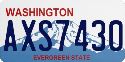 WA license plate AXS7430