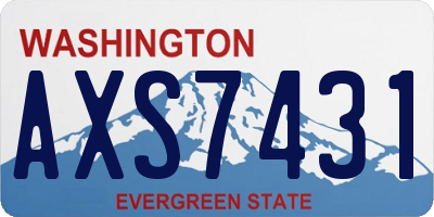 WA license plate AXS7431