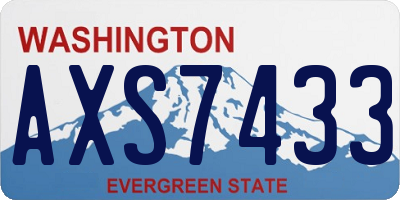 WA license plate AXS7433