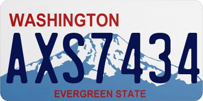 WA license plate AXS7434