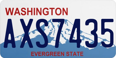 WA license plate AXS7435