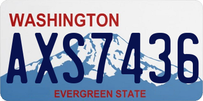 WA license plate AXS7436