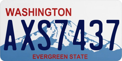 WA license plate AXS7437