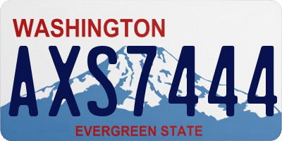 WA license plate AXS7444