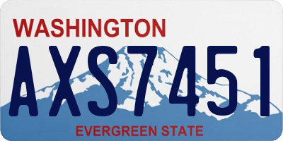 WA license plate AXS7451