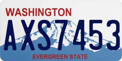 WA license plate AXS7453