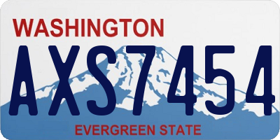 WA license plate AXS7454