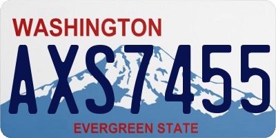 WA license plate AXS7455