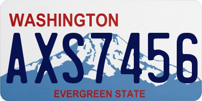 WA license plate AXS7456