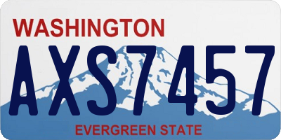 WA license plate AXS7457