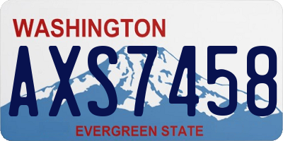 WA license plate AXS7458