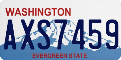 WA license plate AXS7459