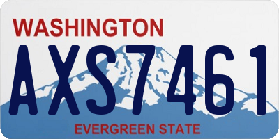 WA license plate AXS7461