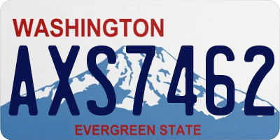 WA license plate AXS7462