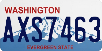 WA license plate AXS7463