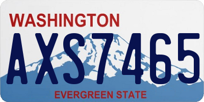 WA license plate AXS7465