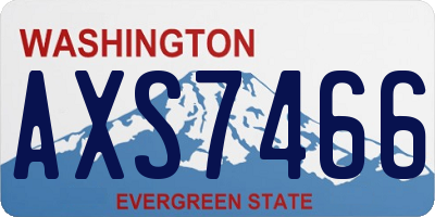 WA license plate AXS7466