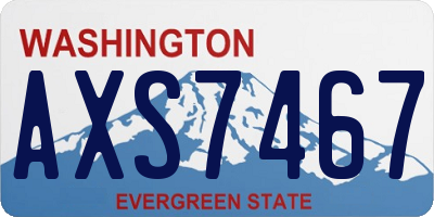 WA license plate AXS7467