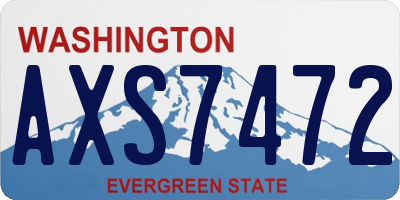 WA license plate AXS7472