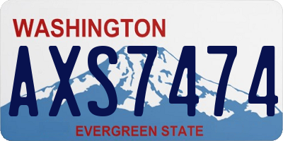 WA license plate AXS7474