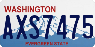 WA license plate AXS7475