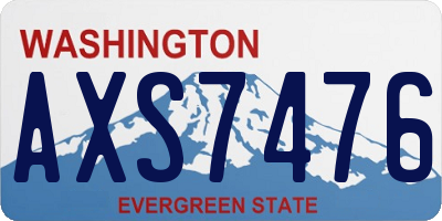 WA license plate AXS7476