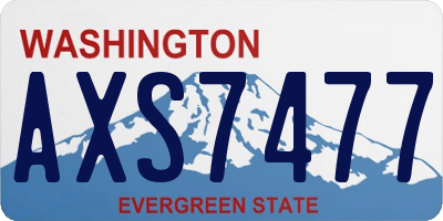 WA license plate AXS7477