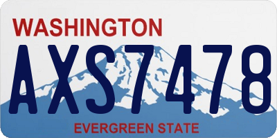 WA license plate AXS7478