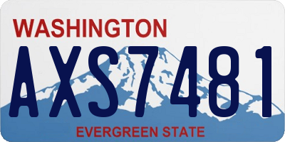 WA license plate AXS7481