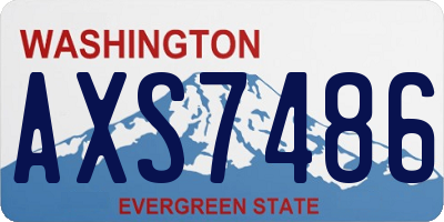 WA license plate AXS7486