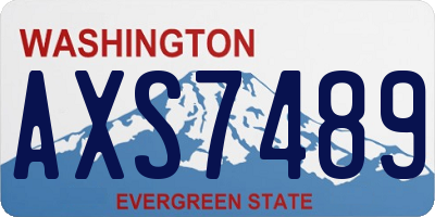 WA license plate AXS7489