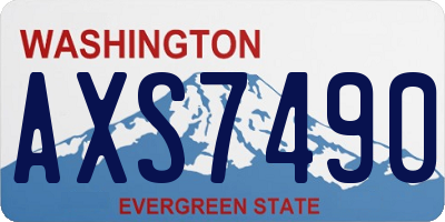 WA license plate AXS7490