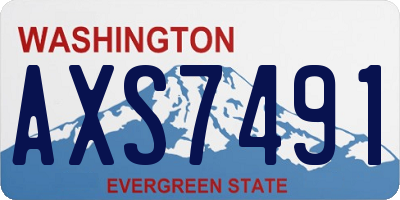 WA license plate AXS7491