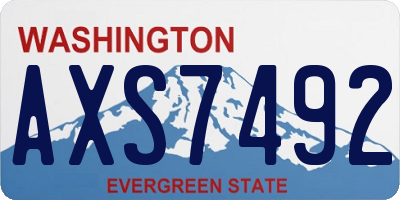WA license plate AXS7492