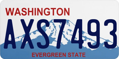 WA license plate AXS7493