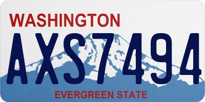 WA license plate AXS7494