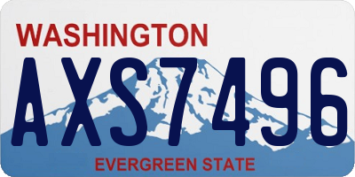 WA license plate AXS7496