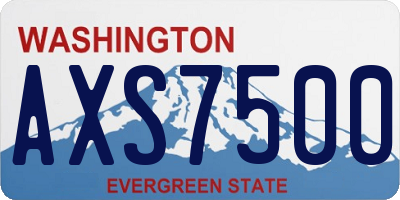 WA license plate AXS7500