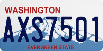 WA license plate AXS7501