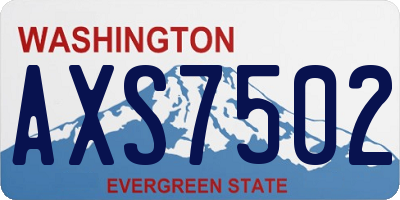 WA license plate AXS7502