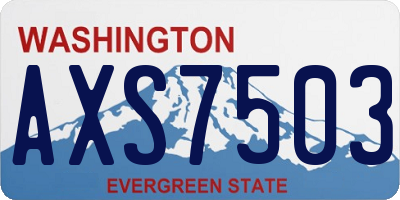 WA license plate AXS7503