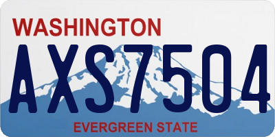 WA license plate AXS7504